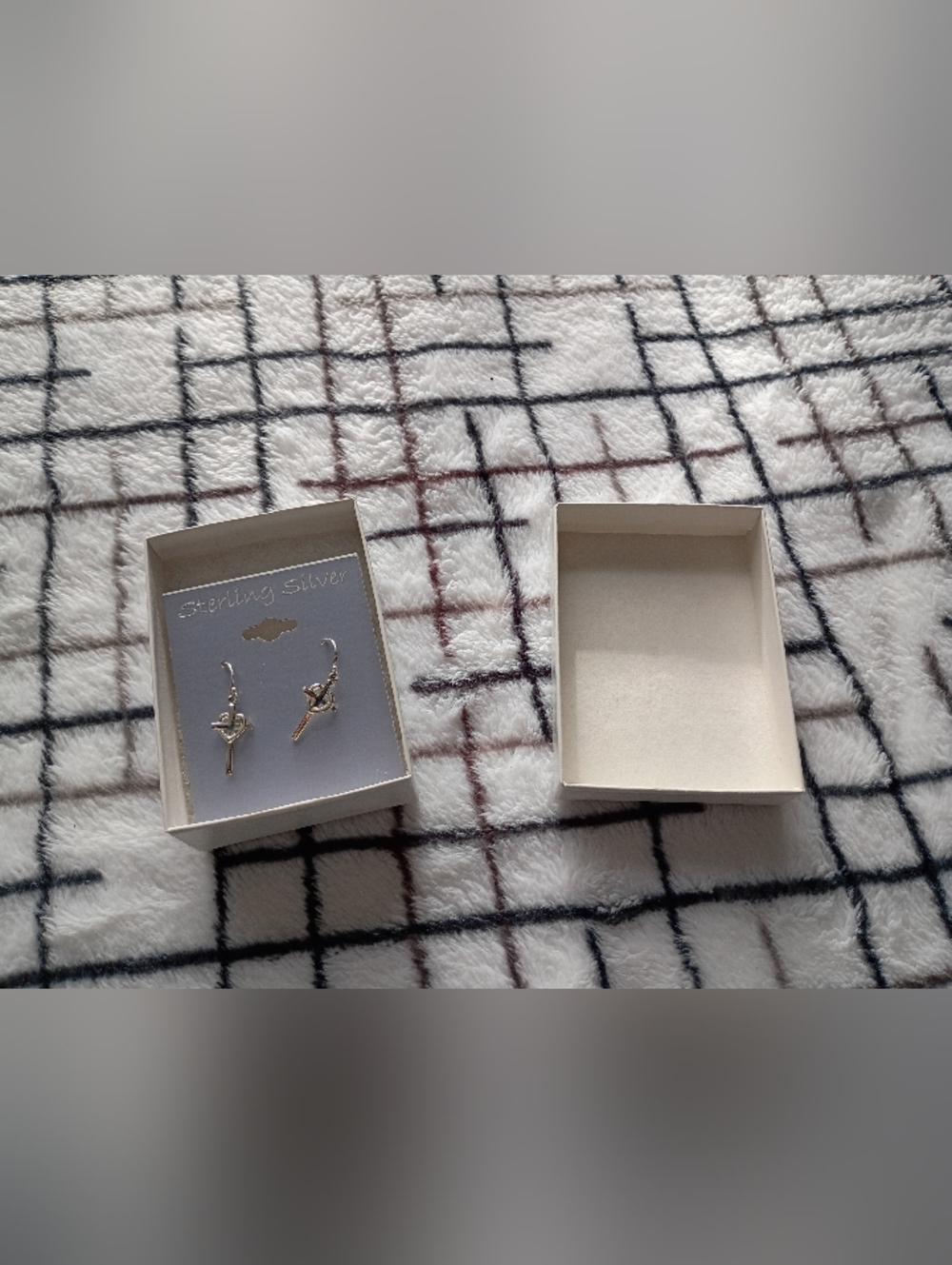 Sterling Silver Cross Heart Drop Earrings New With Box